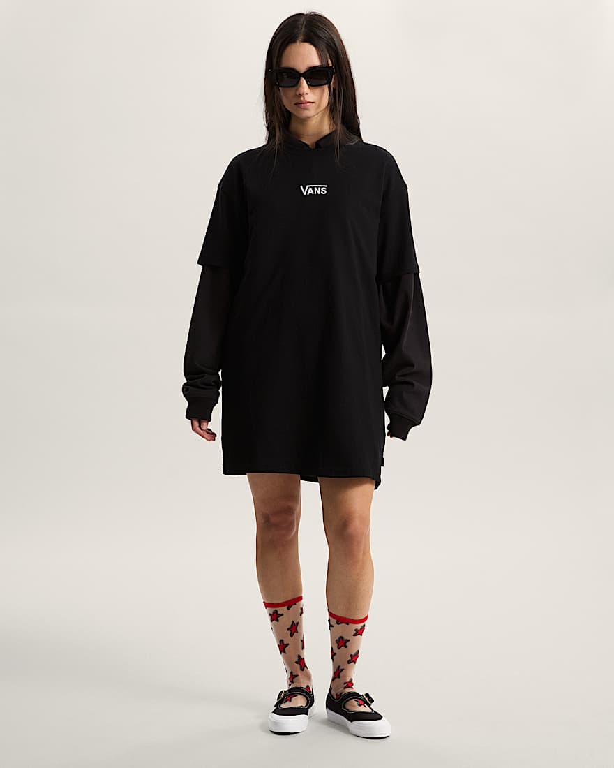 Center Vee TShirtKleid VANS Schwarz ALT2