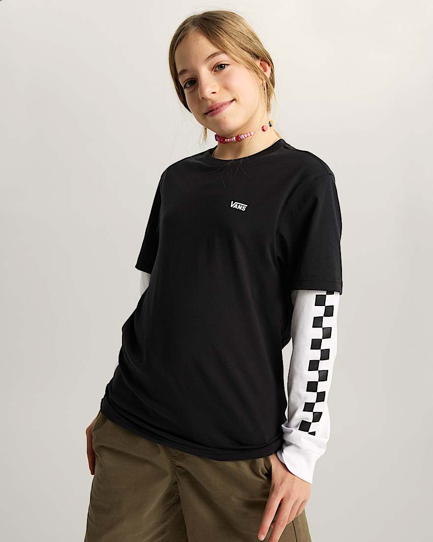 Twofer LangarmTShirt 814 Jahre mit CheckDetails VANS Schwarz ALT5