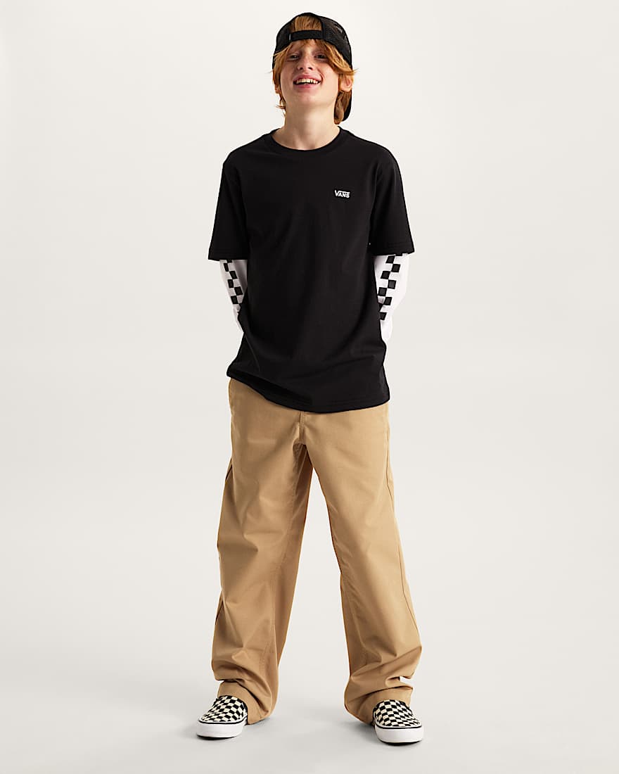 Twofer LangarmTShirt 814 Jahre mit CheckDetails VANS Schwarz ALT8