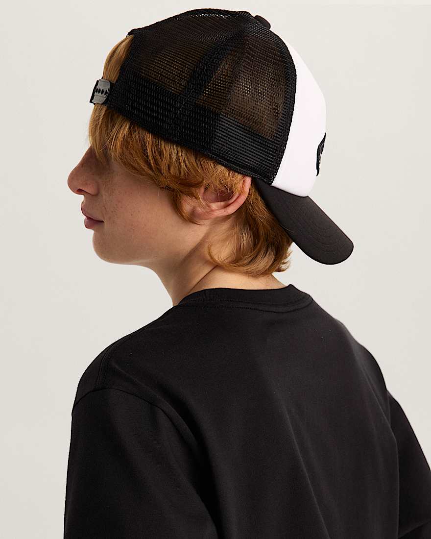Kinder Patch Curved Bill Trucker Cap VANS Schwarz ALT3