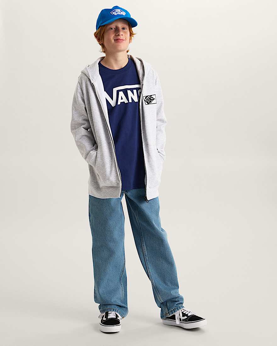 Kinder Blocked Box Hoodie mit Reiverschluss 814 Jahre VANS Grau ALT5