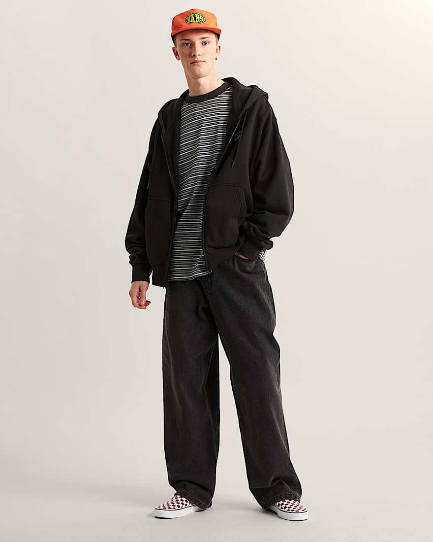 StretchKapuzenjacke mit Logo und Reiverschluss VANS Schwarz ALT5