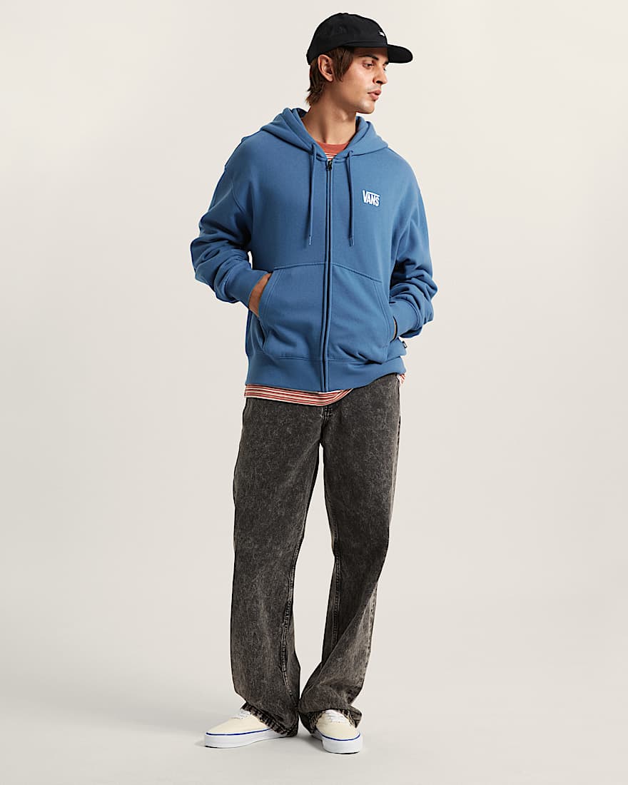 StretchKapuzenjacke mit Logo und Reiverschluss VANS Blau ALT5