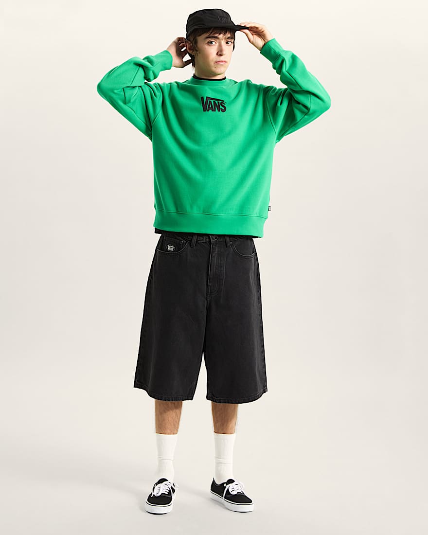 StretchSweatshirt mit Rundhalsausschnitt und Logo VANS Grn ALT5