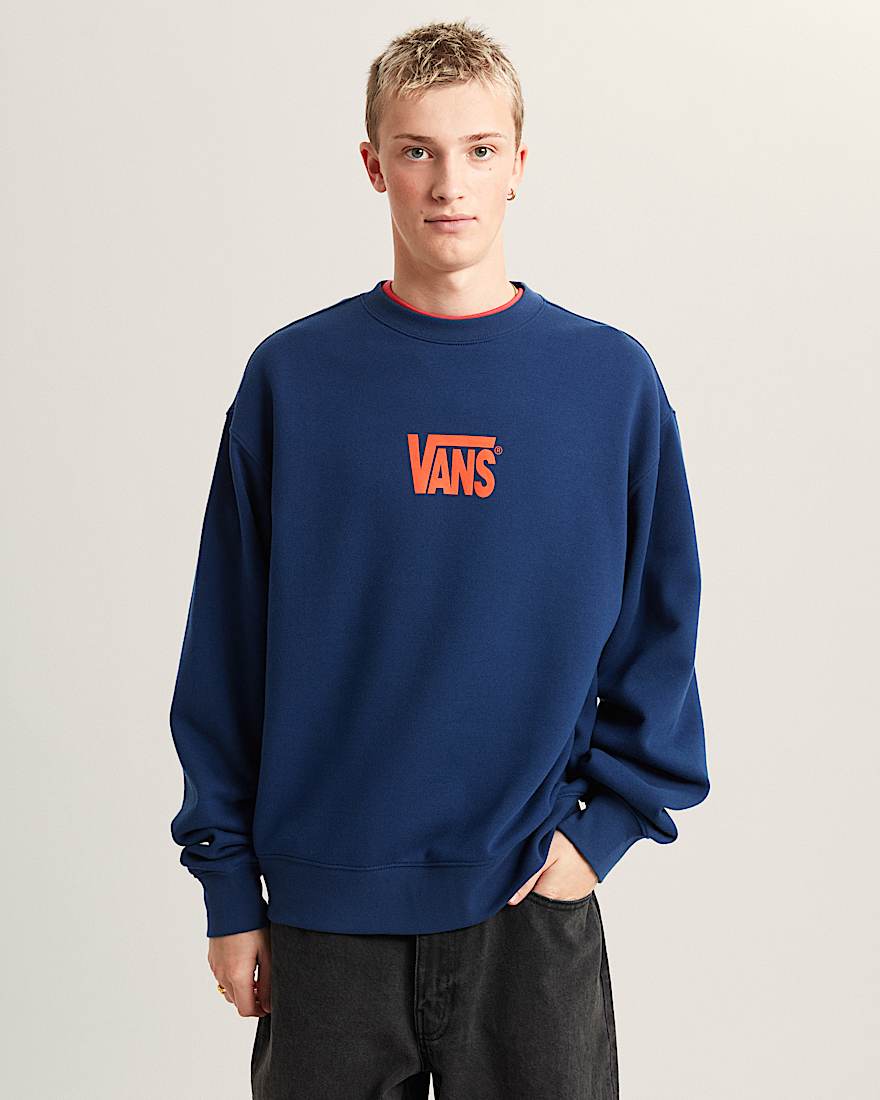 StretchSweatshirt mit Rundhalsausschnitt und Logo VANS Blau ALT2