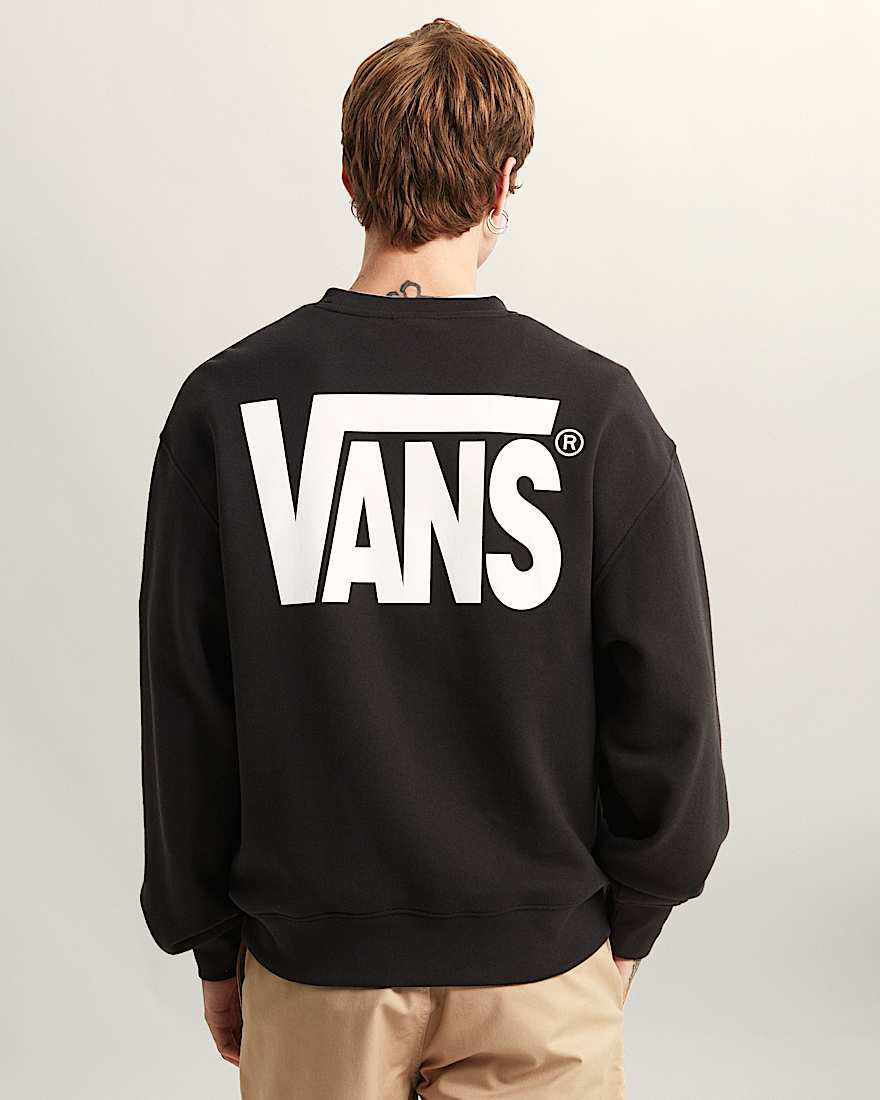 StretchSweatshirt mit Rundhalsausschnitt und Logo VANS Schwarz ALT3