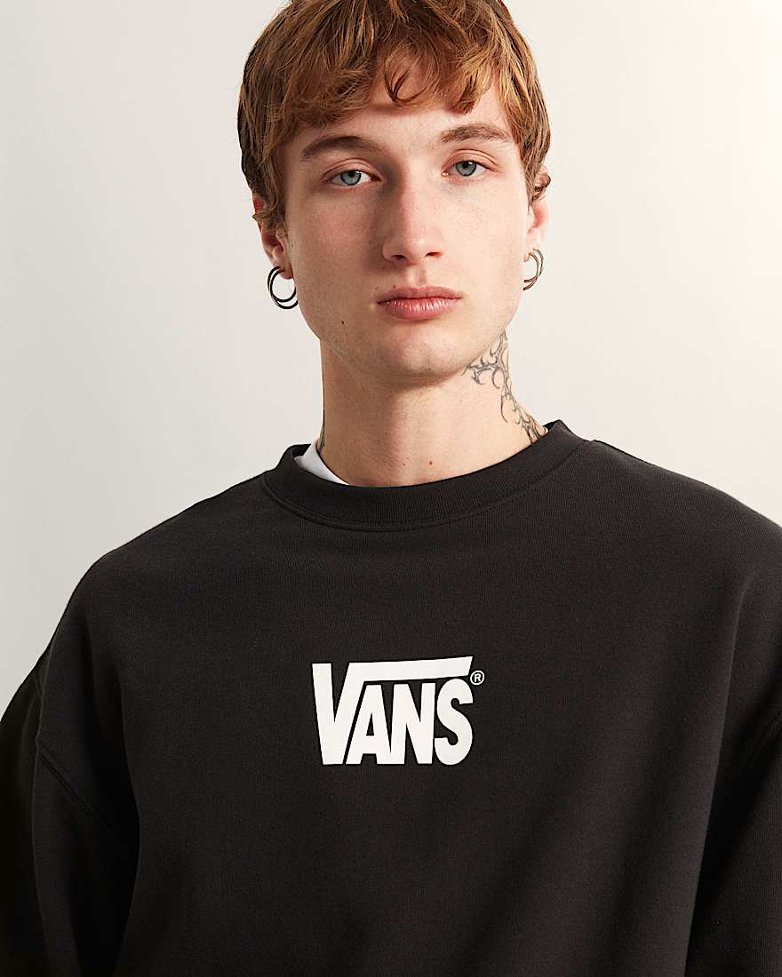StretchSweatshirt mit Rundhalsausschnitt und Logo VANS Schwarz ALT6
