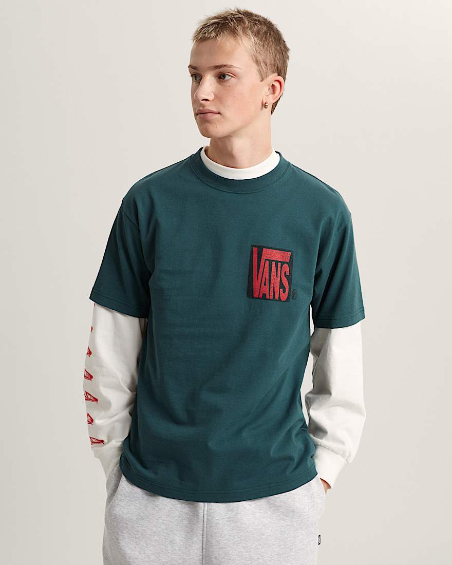 Stretch Stack Crackle SS Tee Mystic Moss VANS Grn ALT2