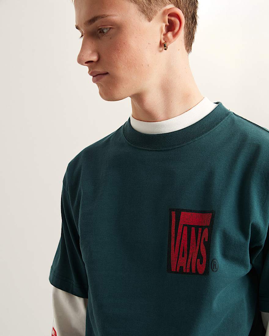 Stretch Stack Crackle SS Tee Mystic Moss VANS Grn ALT5