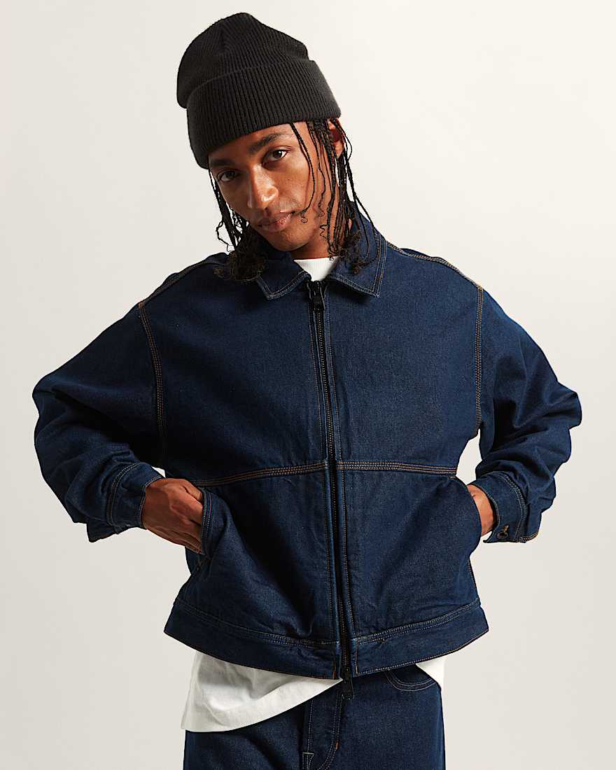 Premium Station Jacke aus Denim VANS Blau ALT2