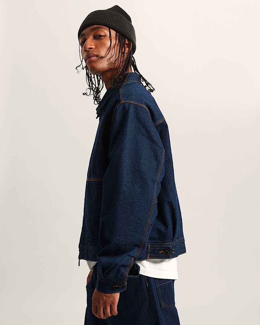 Premium Station Jacke aus Denim VANS Blau ALT4