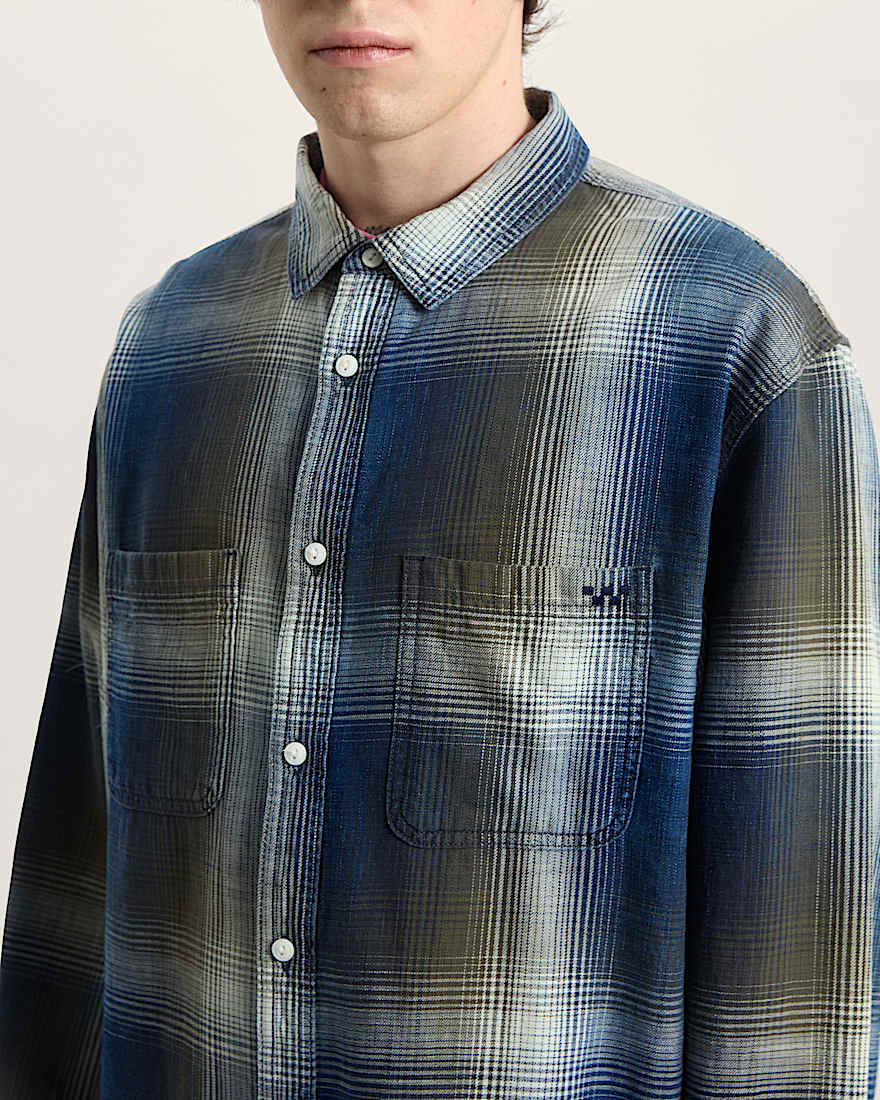 Indigo Plaid LS Woven Mossy Olive VANS Grn ALT6