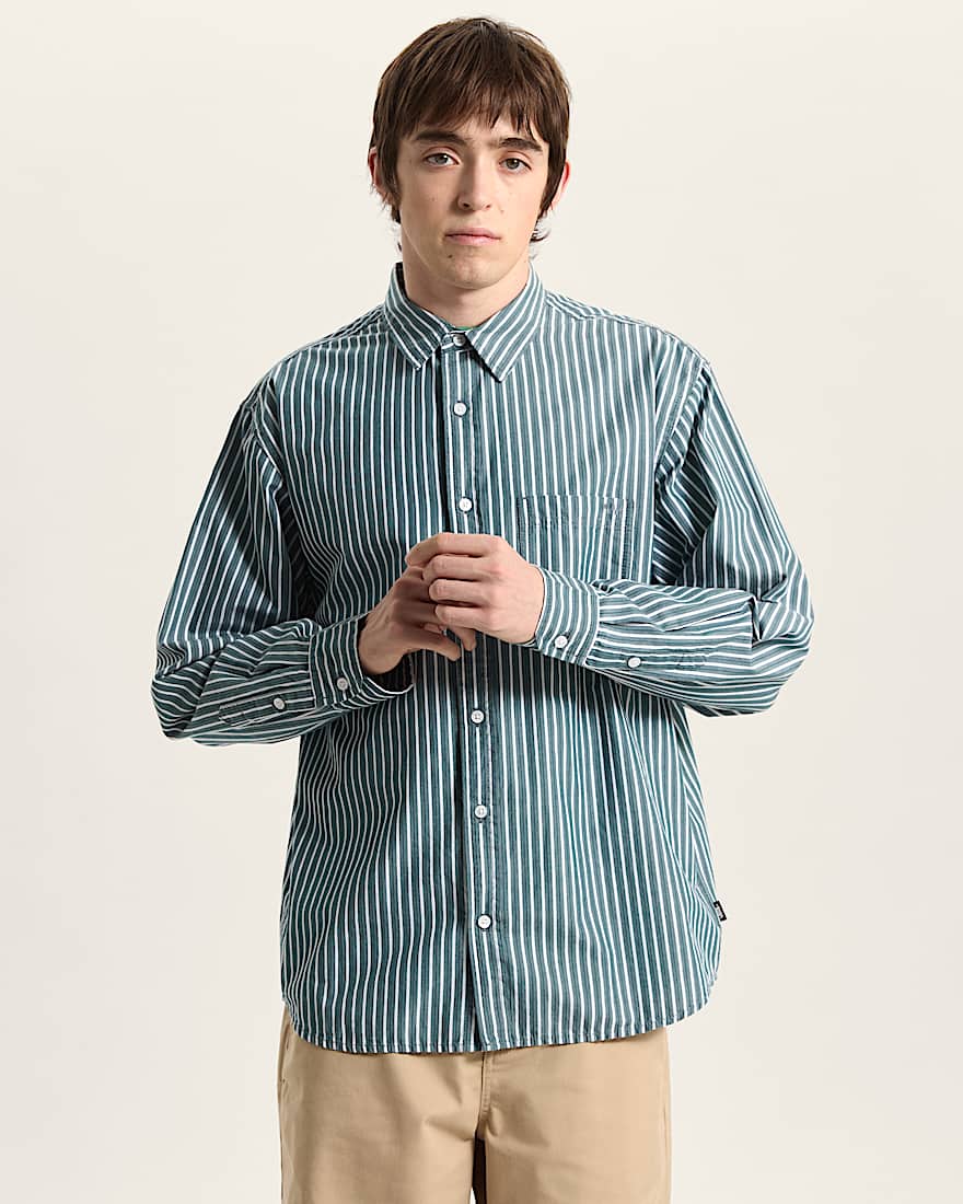 Premium Dobby Stripe Langarmshirt VANS Grn ALT2