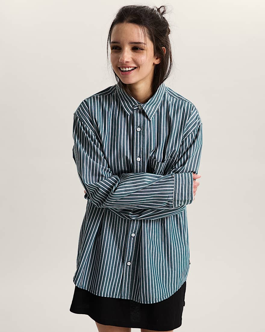 Premium Dobby Stripe Langarmshirt VANS Grn ALT6