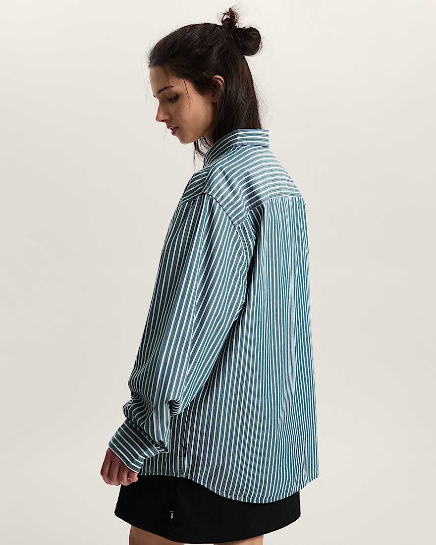 Premium Dobby Stripe Langarmshirt VANS Grn ALT7