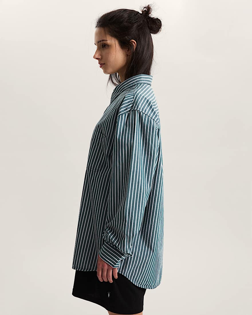 Premium Dobby Stripe Langarmshirt VANS Grn ALT8