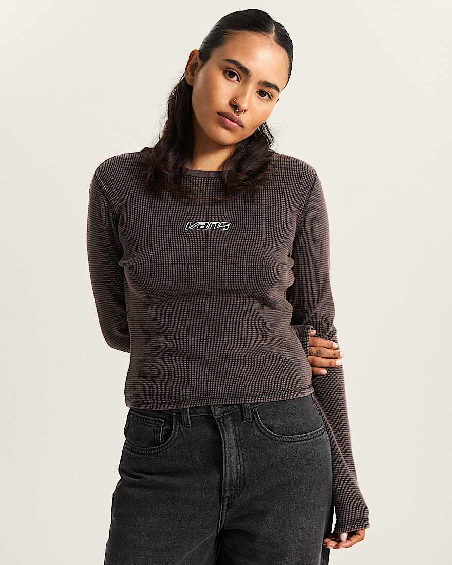 Teri Waffle Langarmhemd VANS Schwarz ALT2