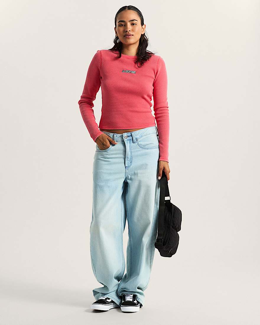 Teri Waffle Langarmhemd VANS Rosa ALT4