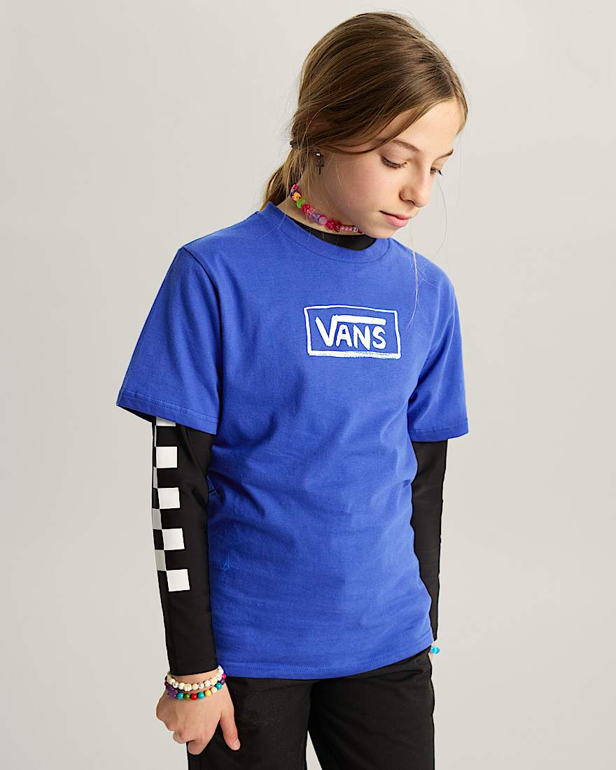 Kinder Vans On Canvas TShirt 814 Jahre VANS Blau ALT5