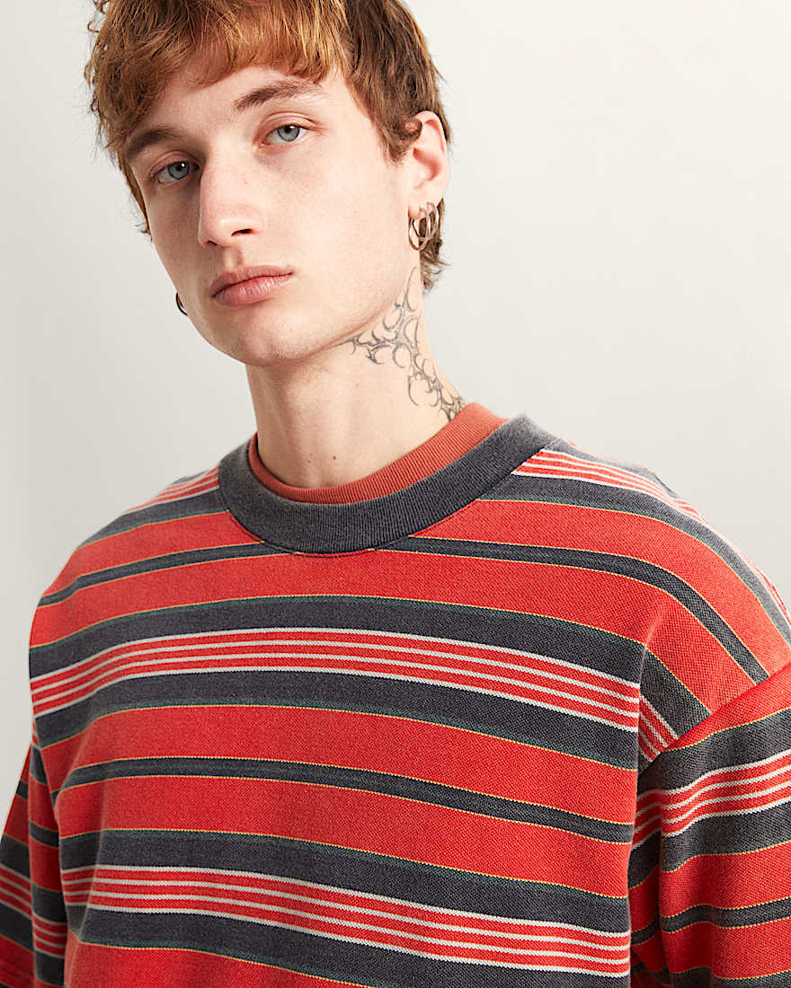 StrickTShirt mit PiquStreifen VANS Rot ALT7