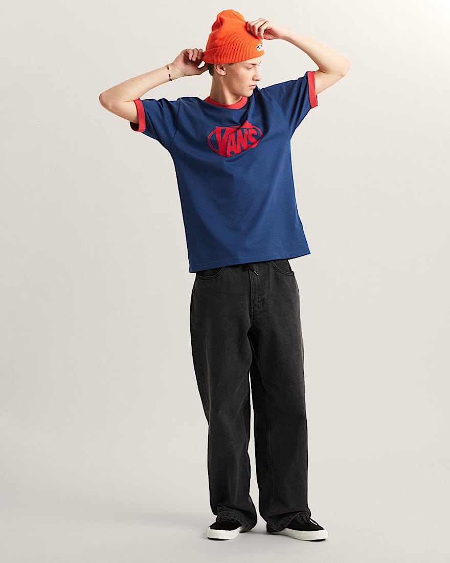 RingerTShirt mit Logo in der Brustmitte VANS Blau ALT4