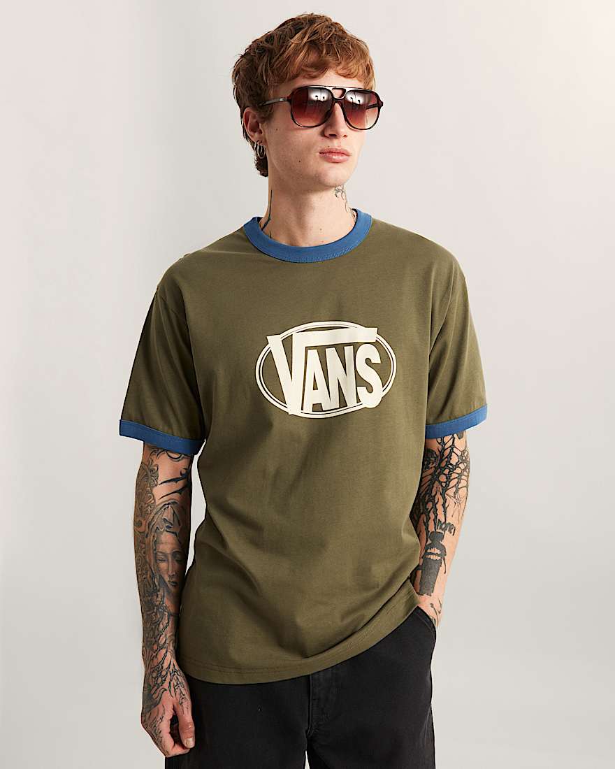 RingerTShirt mit Logo in der Brustmitte VANS Grn ALT2