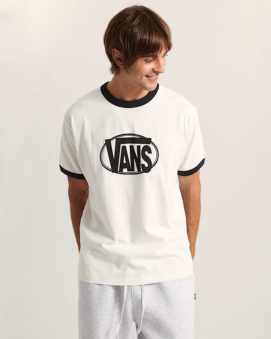 RingerTShirt mit Logo in der Brustmitte VANS Wei ALT2