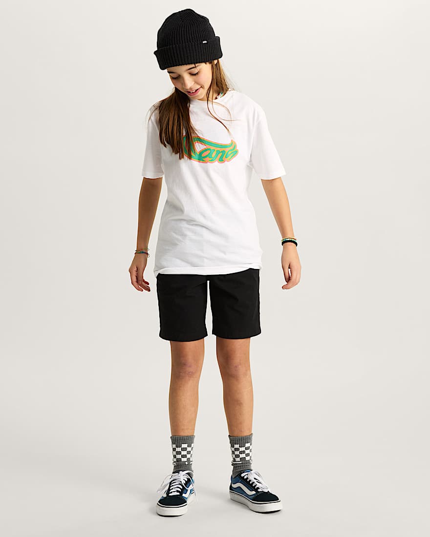 Kinder Wavy Script TShirt 814 Jahre VANS Wei ALT7