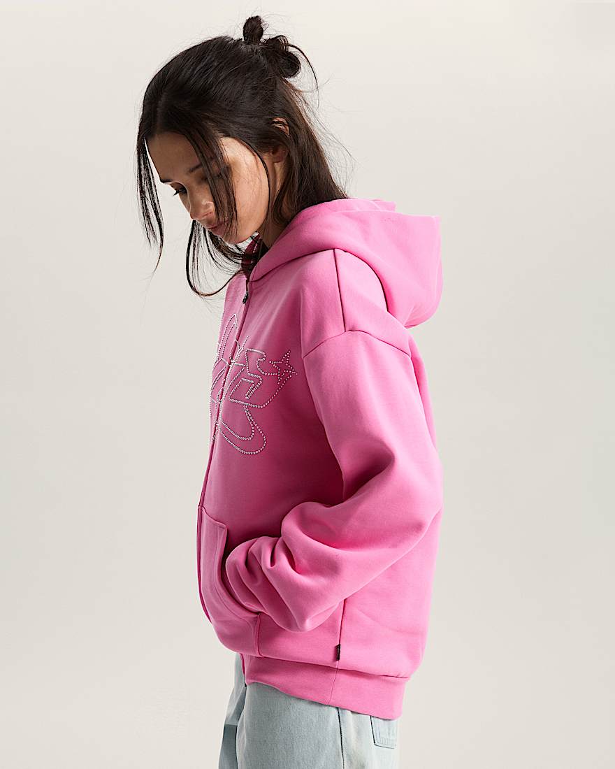 Y2K Star Hoodie mit Reiverschluss VANS Rosa ALT4