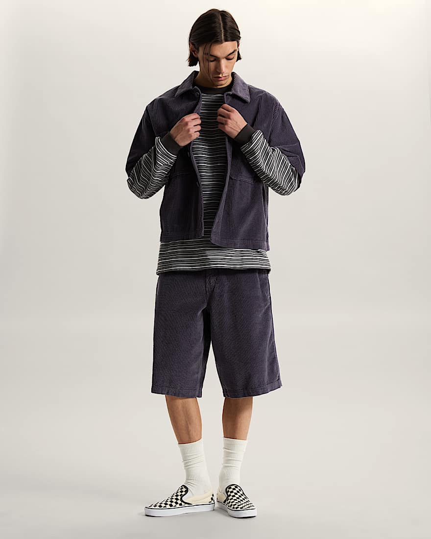 Premium Button Up Hemd aus Cord VANS Grau ALT4