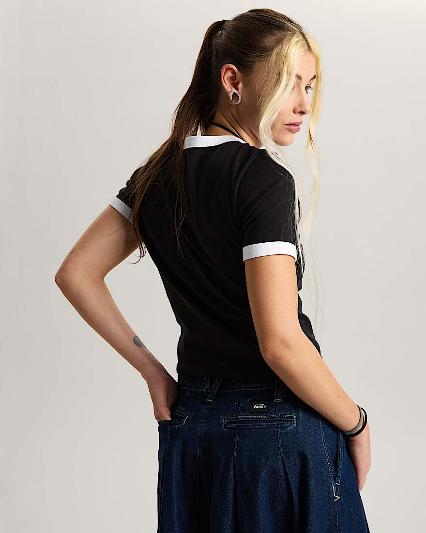 Puppy Ringer TShirt VANS Schwarz ALT3