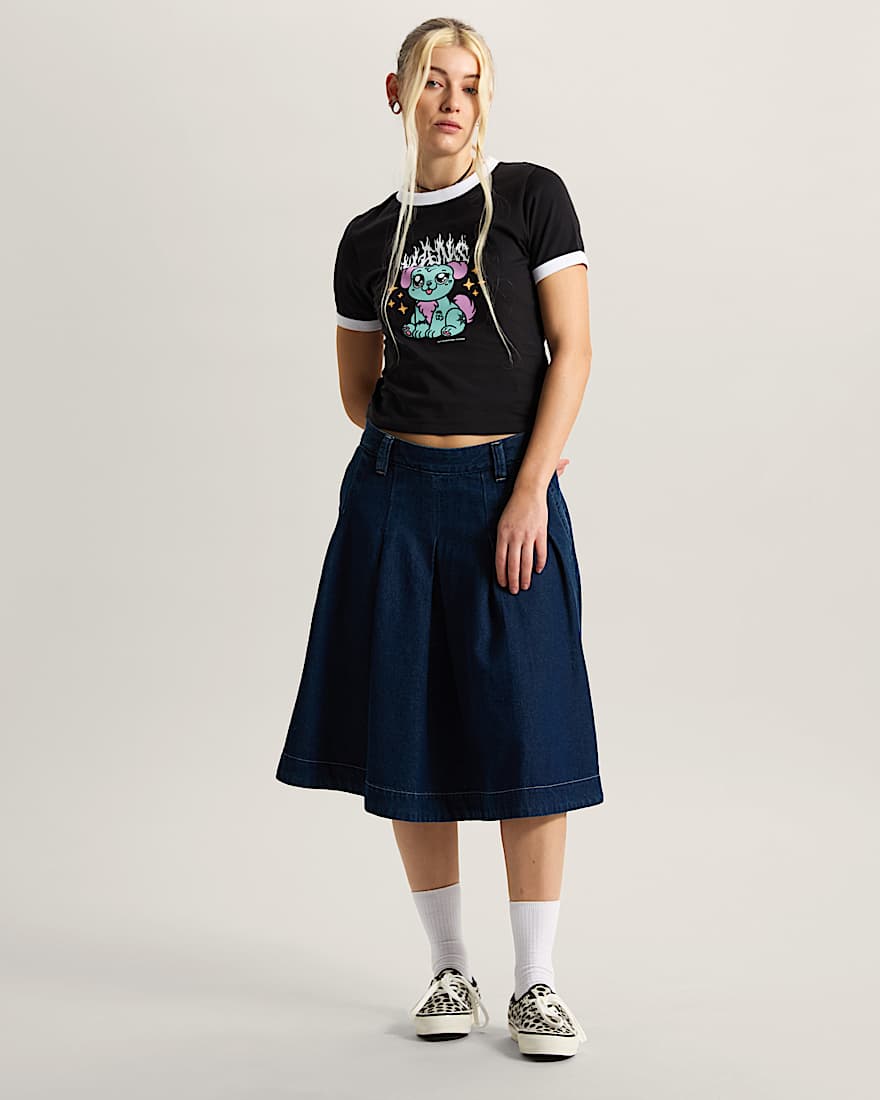 Puppy Ringer TShirt VANS Schwarz ALT4