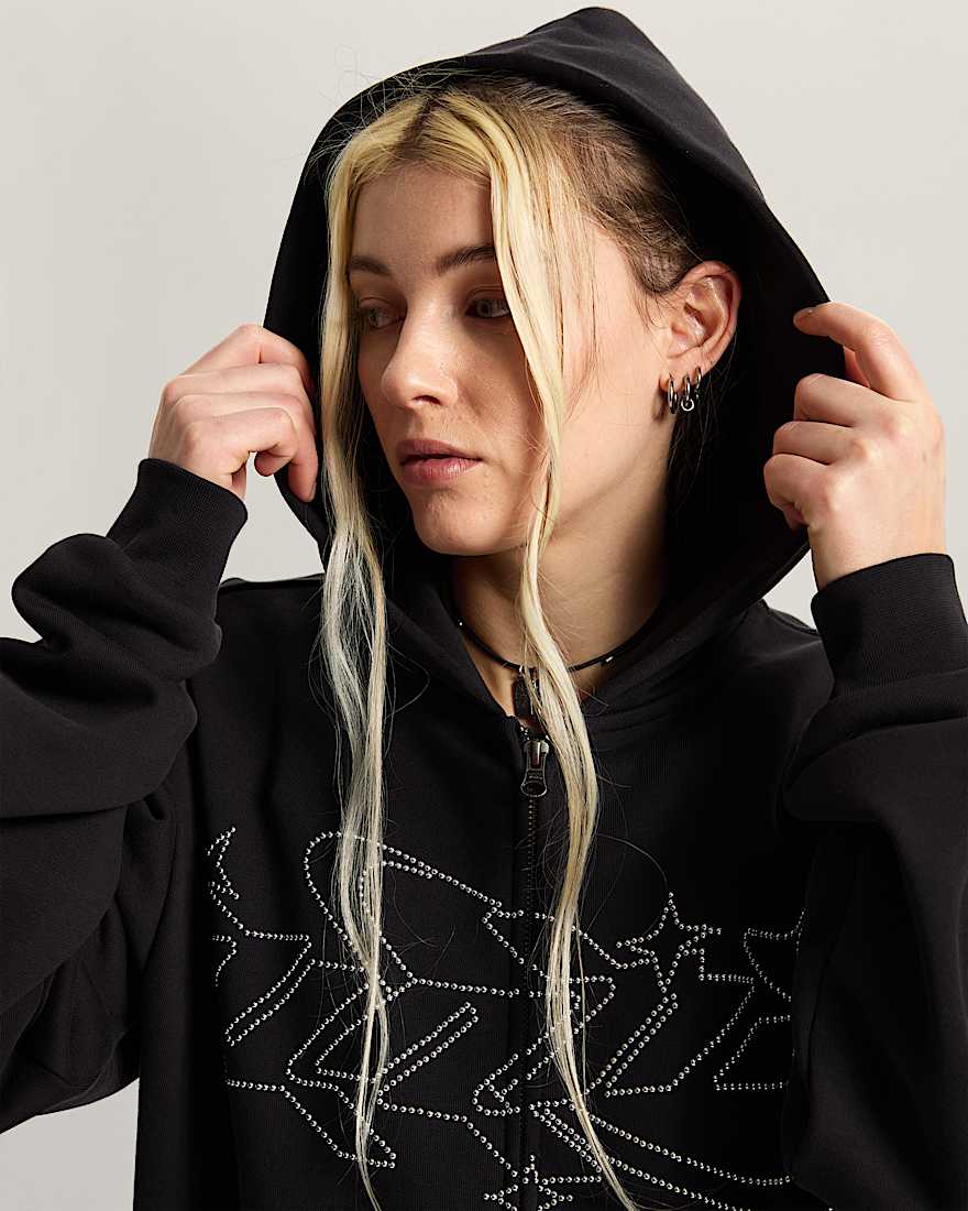 Y2K Star Hoodie mit Reiverschluss VANS Schwarz ALT6