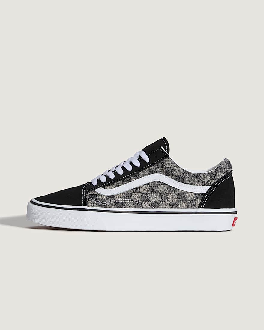 Old Skool Denim Checkerboard Schuhe VANS Schwarz HERO