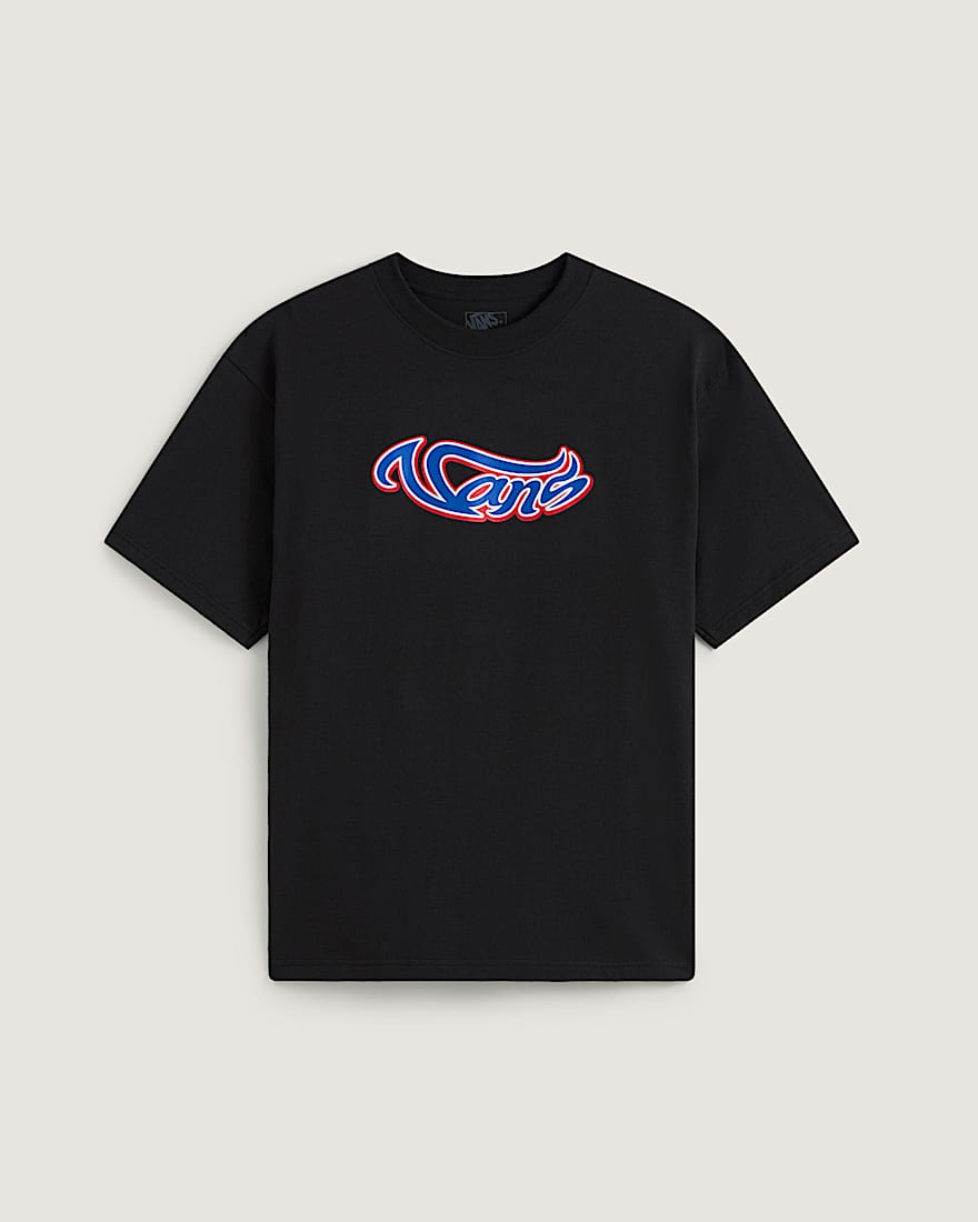 Wavy Script TShirt VANS Schwarz HERO