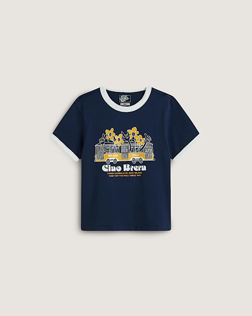 Milano Ciao Brera Ringer TShirt VANS BlauWei HERO