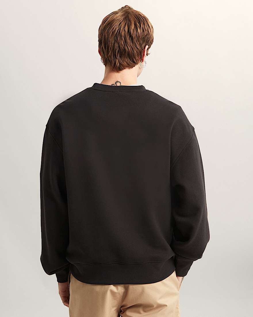 StretchSweatshirt mit Rundhalsausschnitt und Logo VANS Schwarz ALT3