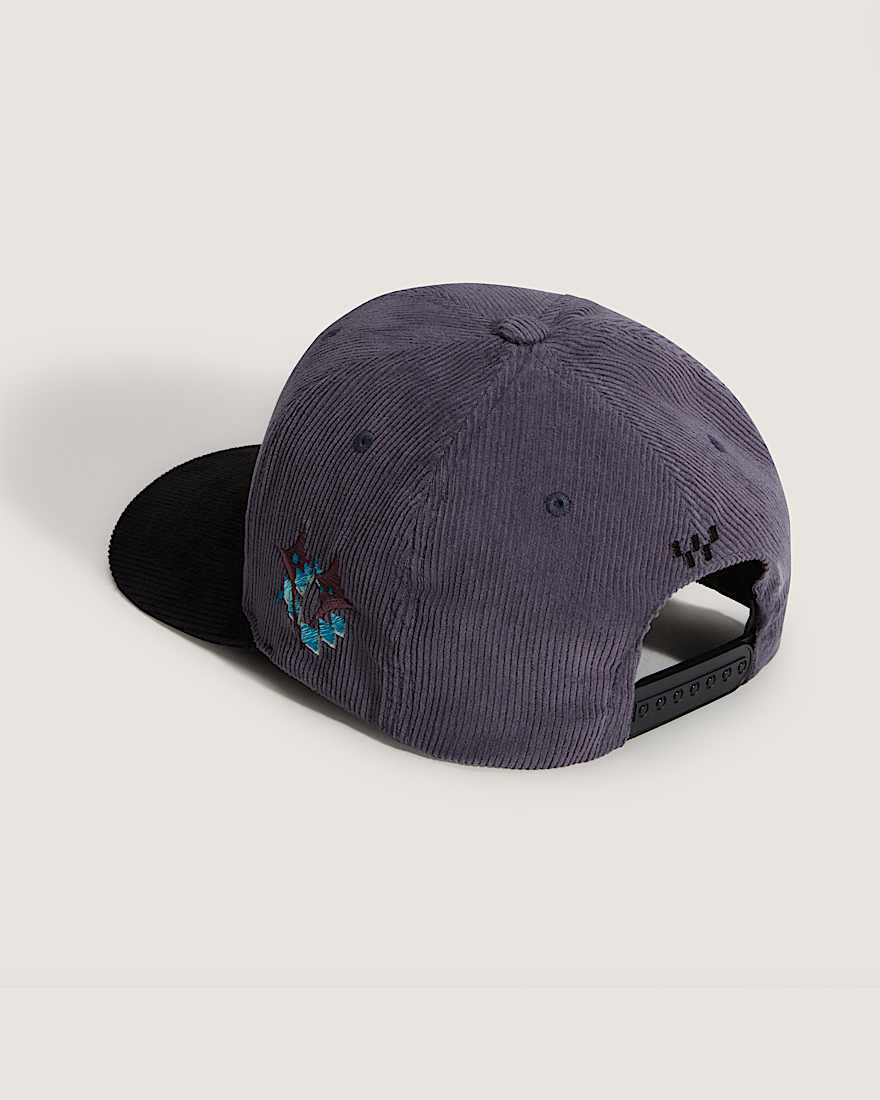LX Pixel Globe Snapback Hat Steel Shadow VANS Grau ALT1