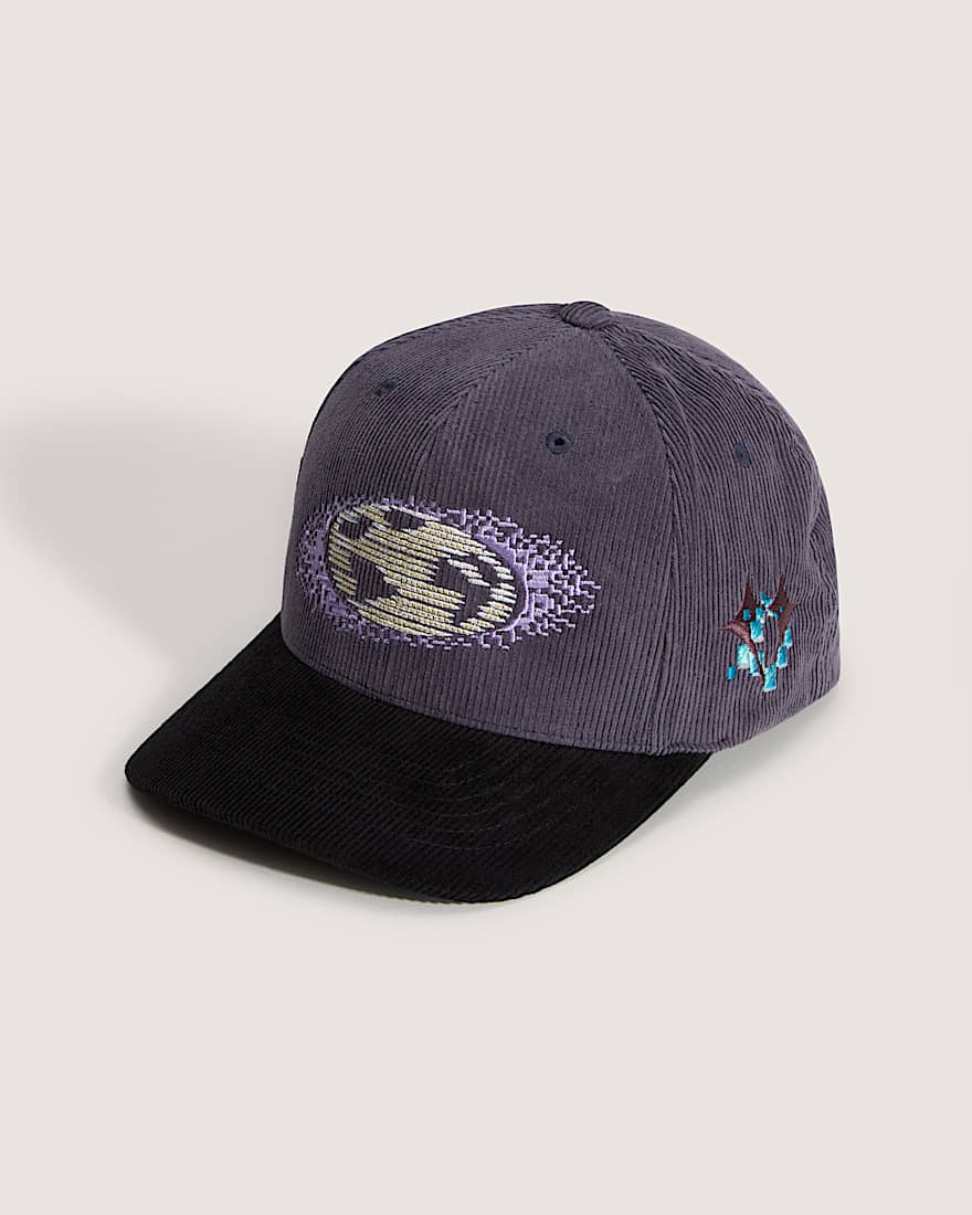 Premium Pixel Globe Snapback Hat Steel Shadow VANS Grau HERO