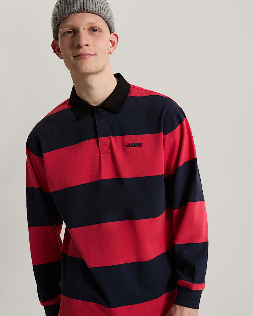 Ward Stripe Rugby Knit Crimson HazeParisnNght VANS Rot ALT2