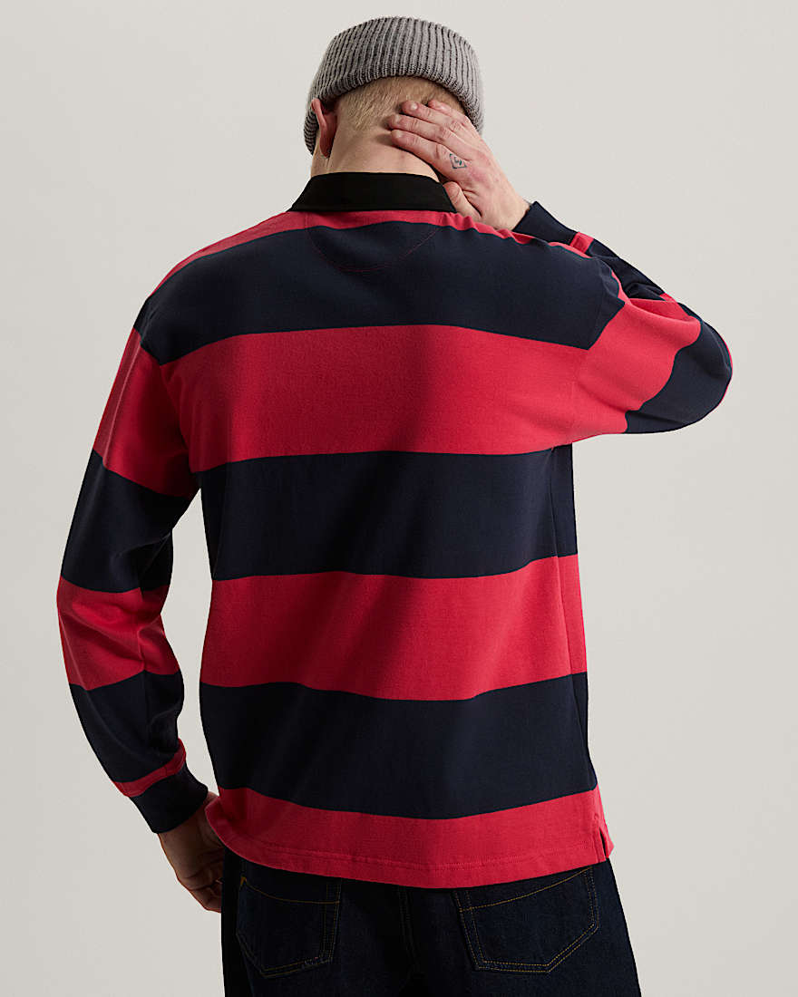 Ward Stripe Rugby Knit Crimson HazeParisnNght VANS Rot ALT3