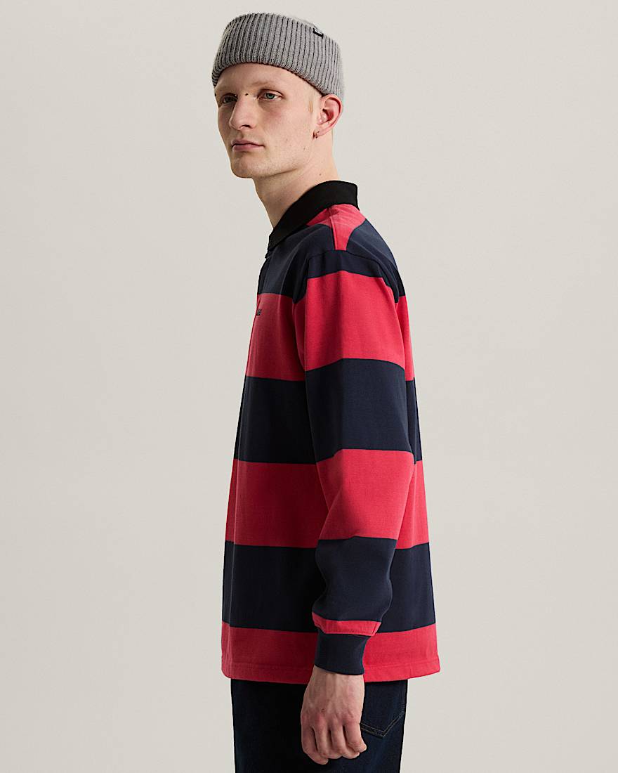 Ward Stripe Rugby Knit Polo VANS Rot ALT4