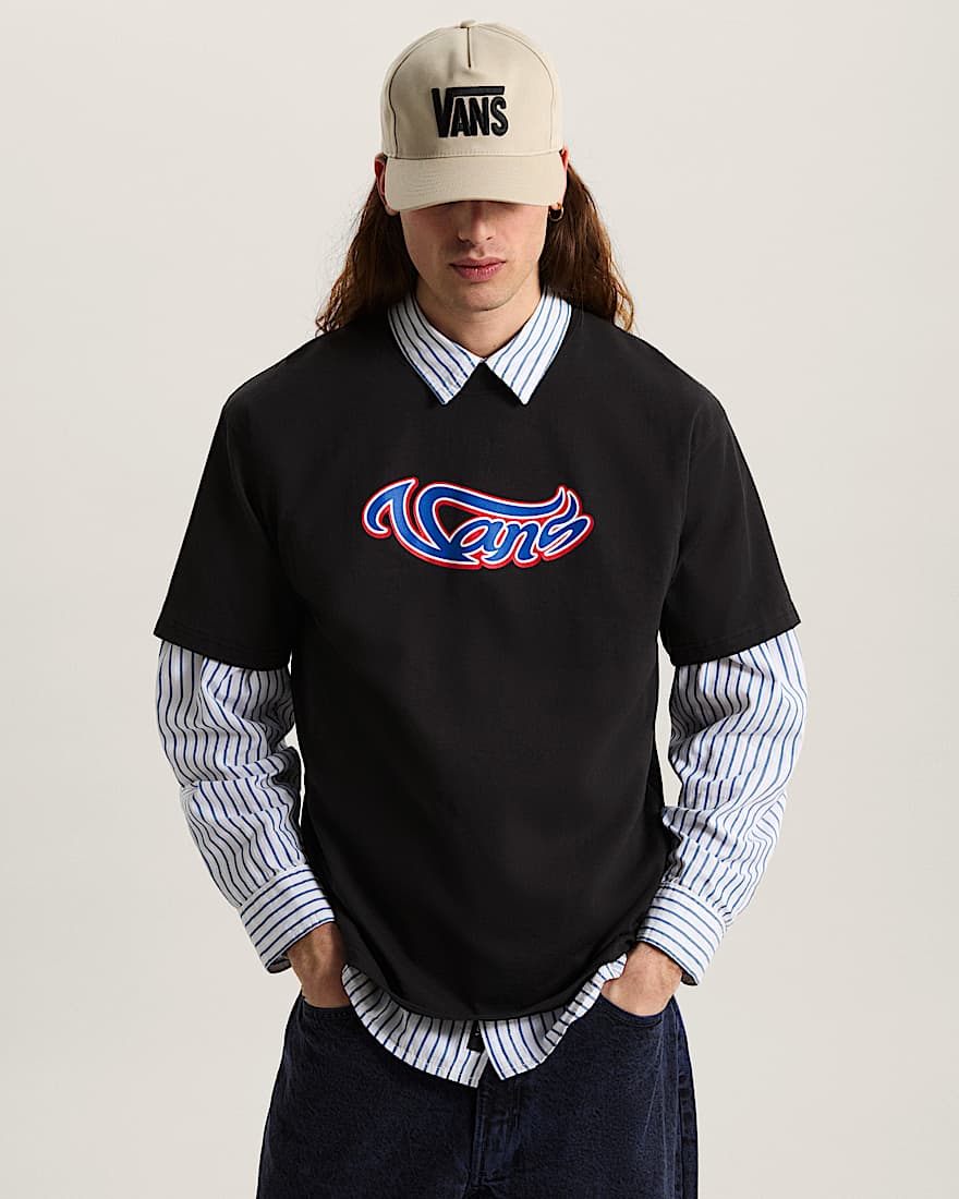 Wavy Script TShirt VANS Schwarz ALT2