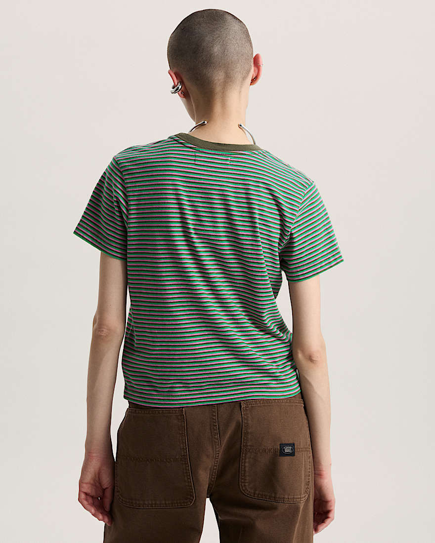 Salton Stripe TShirt  VANS Grn ALT3