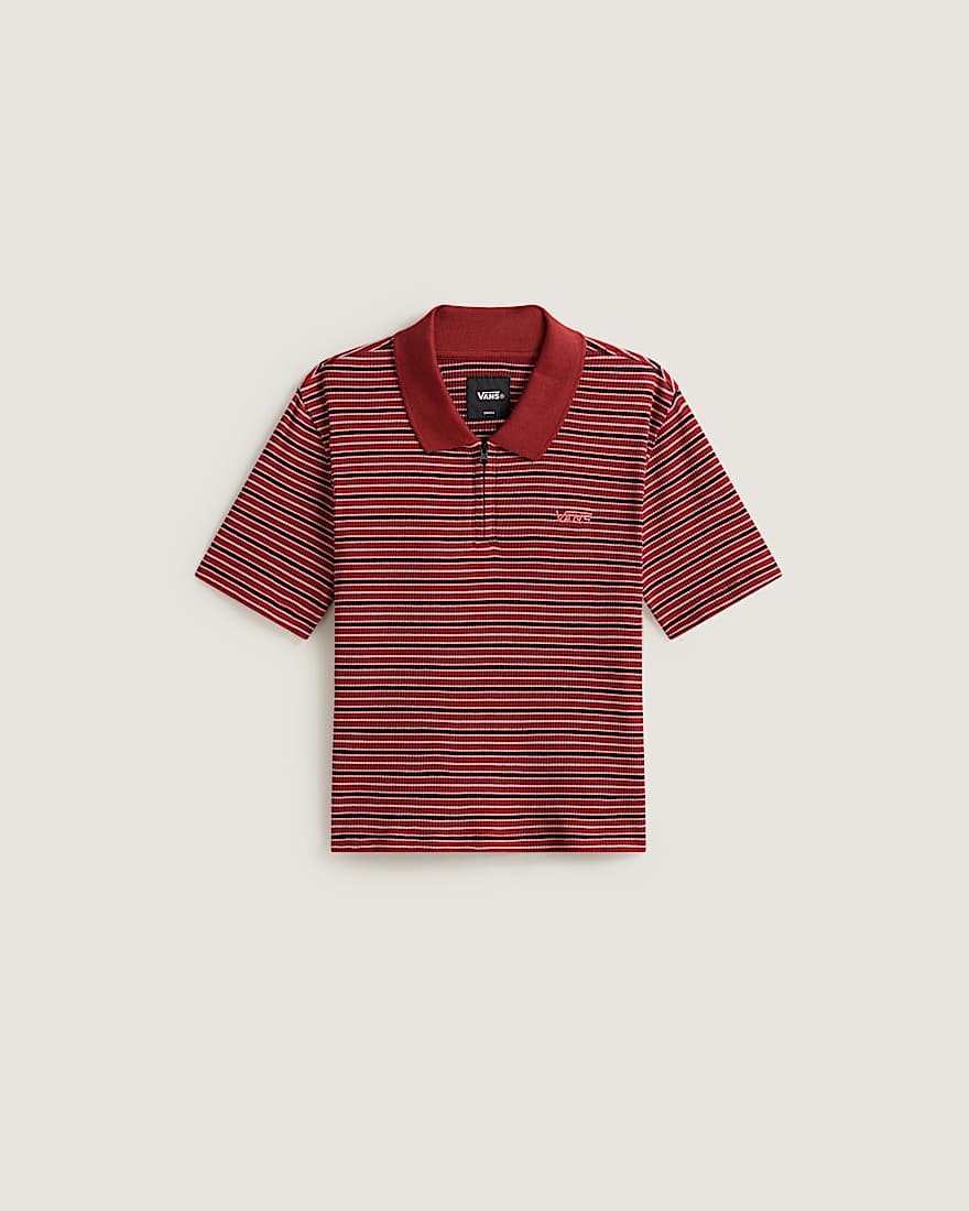 Priscilla Polo YD Stripe SS Top Poppy Ember VANS Rot HERO