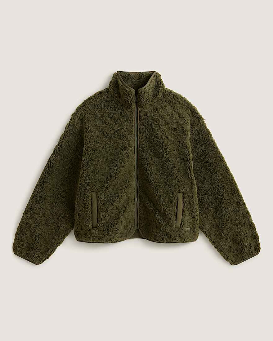 Queens High Pile Jacket Mossy Olive VANS Grn HERO