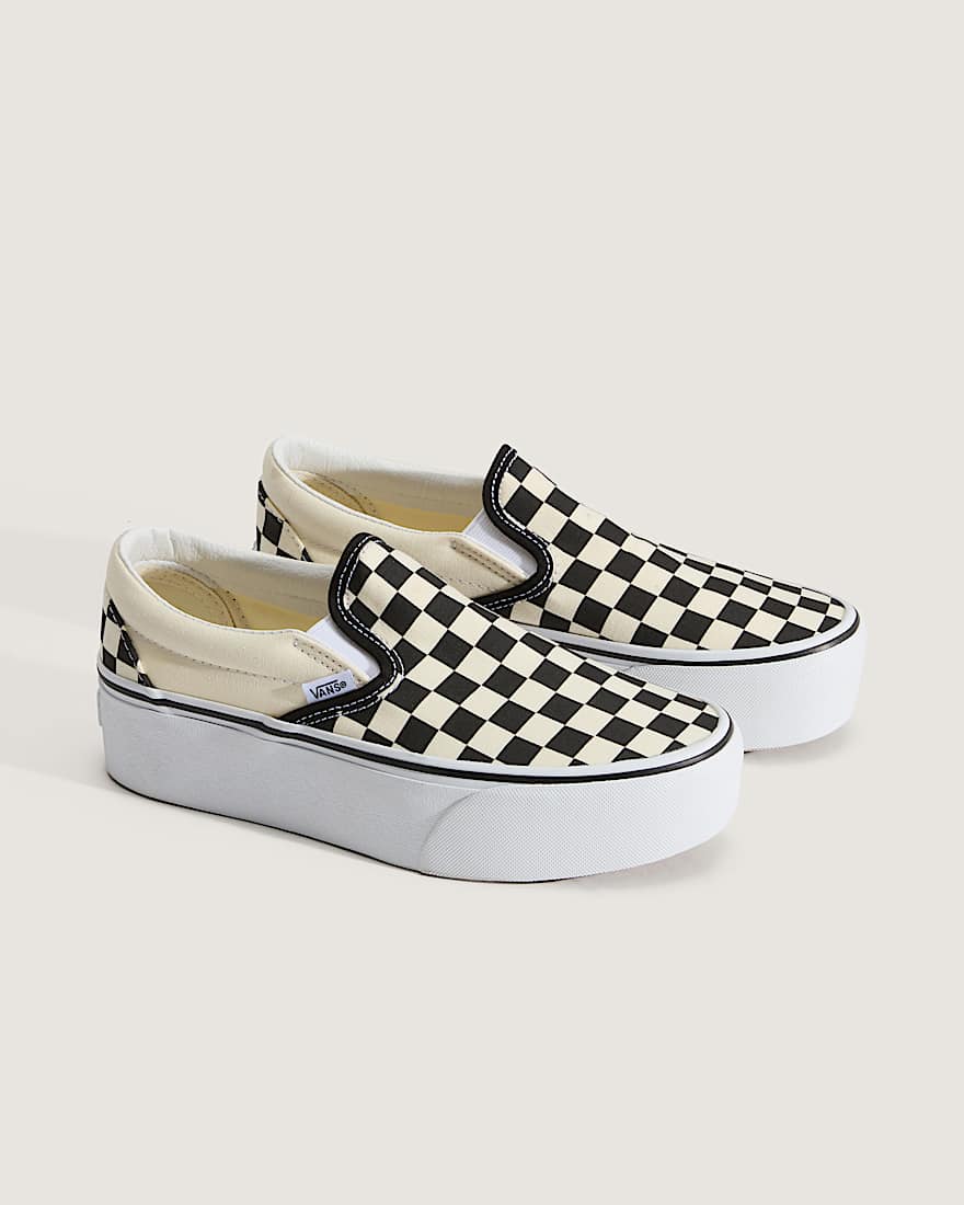 Classic SlipOn Platform Schuhe VANS SchwarzWei ALT1