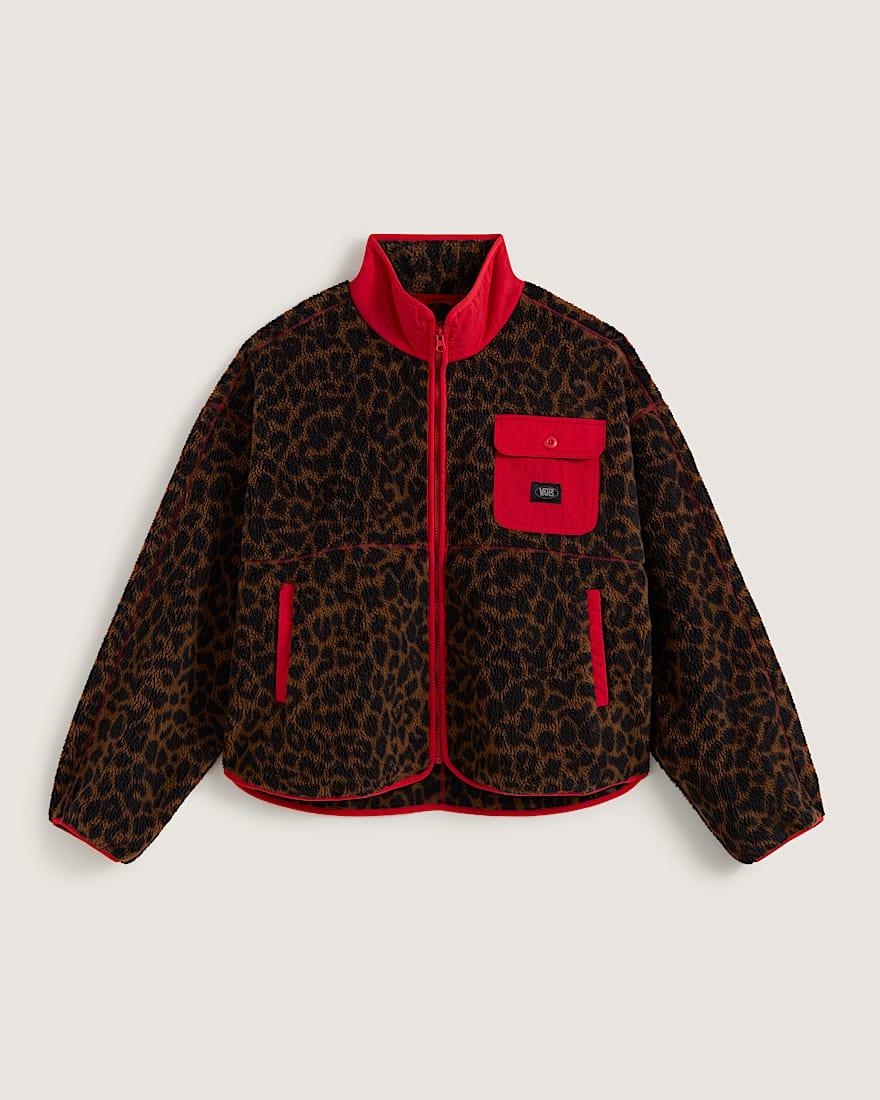 Jacke mit Print aus hochflorigem Fleece VANS Braun HERO