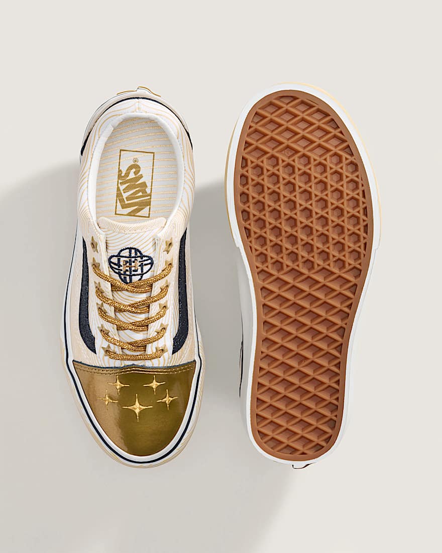 Kinder Old Skool KPop Demon Hunters Schuhe 814 Jahre VANS GelbGold ALT2