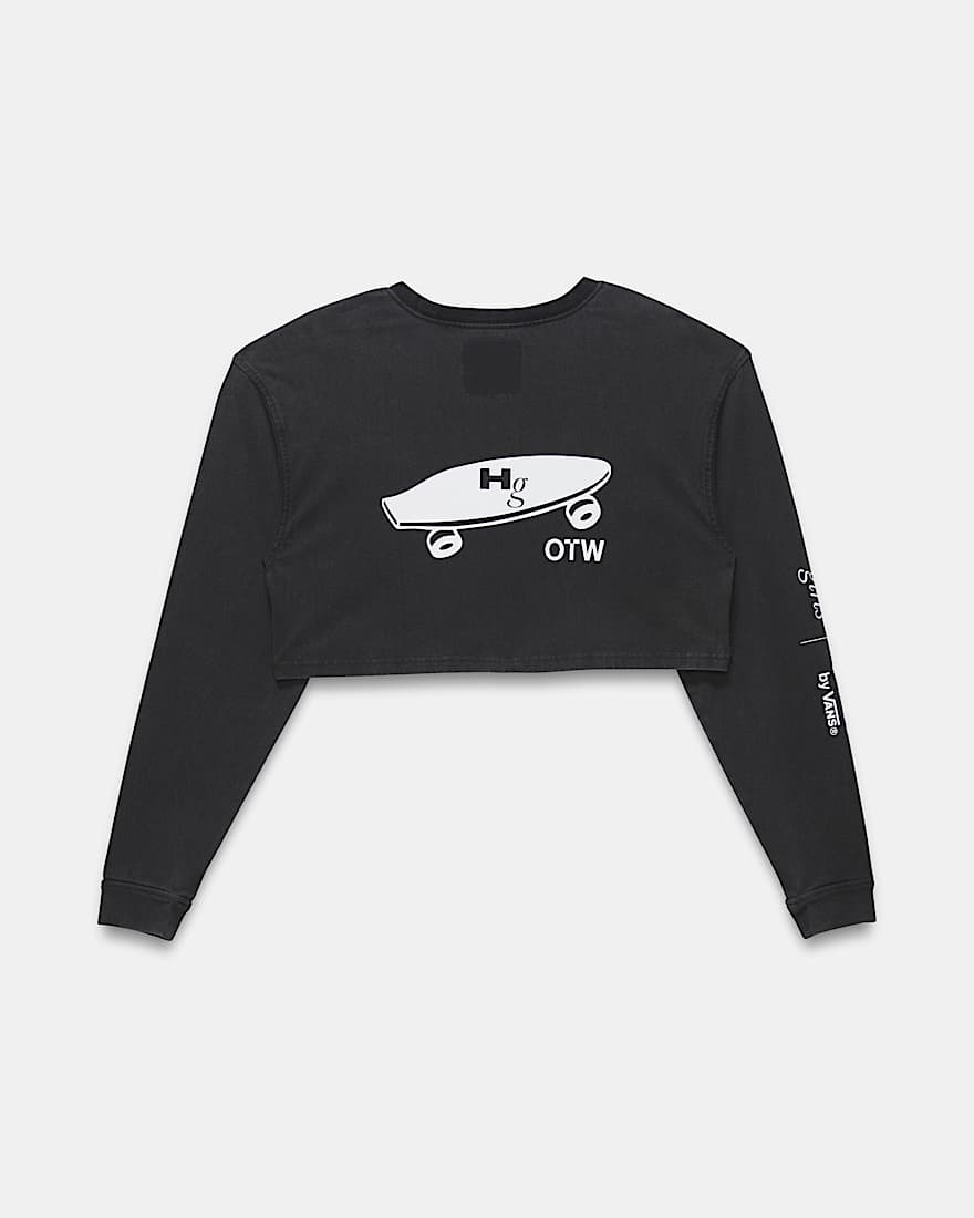 OTW Homme Girls LS Crop Tshirt Washed Black VANS Schwarz ALT1